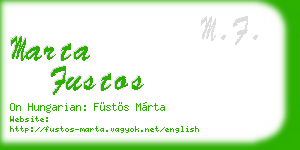 marta fustos business card