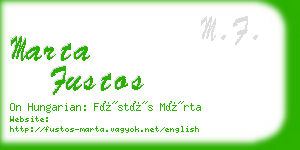 marta fustos business card